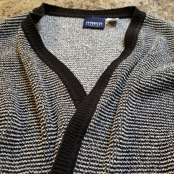 🛍️❤️ Liz Claiborne Lizsport BW Grandmacore Open Front Cardigan 🛍️❤️ Size SP - Picture 8 of 8